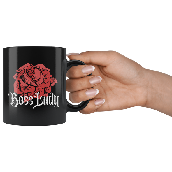 Boss Lady Black 11oz Black Mug