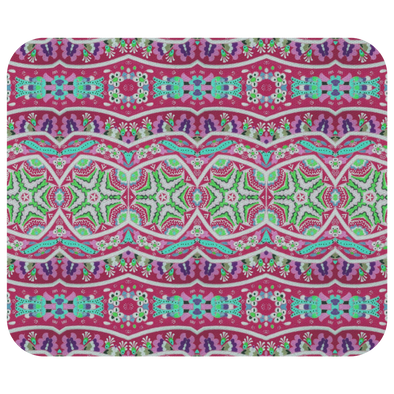 Boho Pattern Pink & Green Mousepad