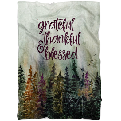 Grateful, Thankful and Blessed Fleece Blanket