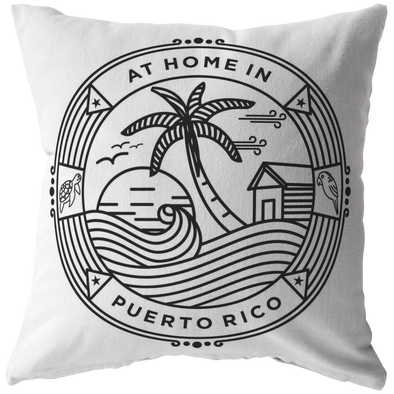 At Home in Puerto Rico Throw Pillow