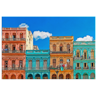 Habana Vieja Cuba Oleo Style Painting Canvas Wall Art