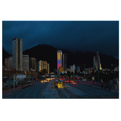 Bogota At Night Colombia Canvas Wall Art
