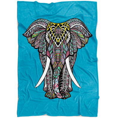 Blue Elephant Fleece Blanket