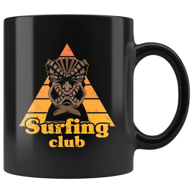 Tiki Surfing Club Black 11oz Mug