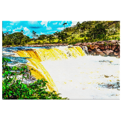 Canaima Falls in Venezuela Watercolor Style Painting Canvas Wall Art