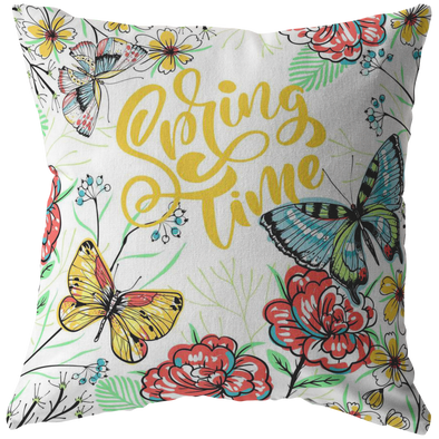 Yellow Colorful Spring Time Throw Pillow