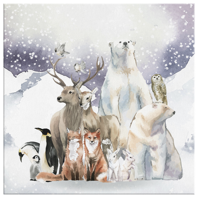 Amazing Winter Animals Canvas Wall Art