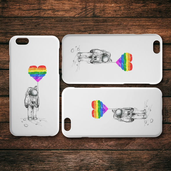 Astronaut and Pride iPhone Case