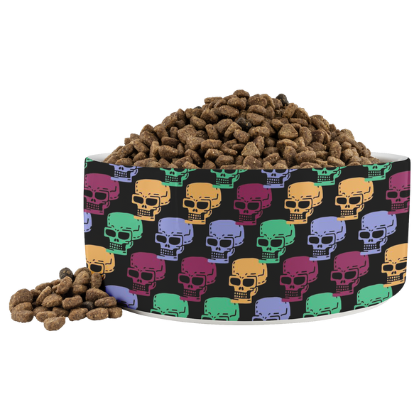 Retro Skulls Pet Bowl