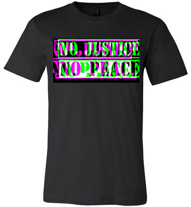 No Justice No Peace Multi-Color Men's T-Shirt