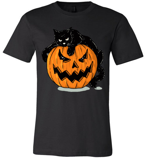 Halloween Bad Mood Cat ﻿Adult & Youth T-Shirt
