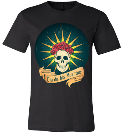 Dia de los Muertos Vintage Skull with Roses Adult & Youth T-Shirt