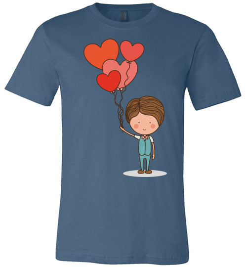 Boy with Hearts Balloons Men's Matching T-Shirt