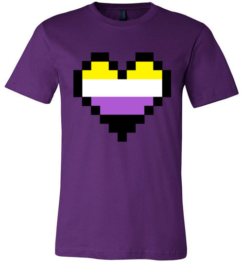 Non Binary Pixel Heart Adult & Youth T-Shirt