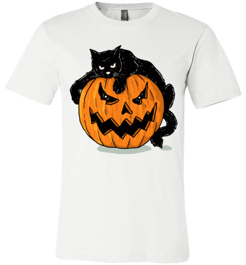 Halloween Bad Mood Cat ﻿Adult & Youth T-Shirt
