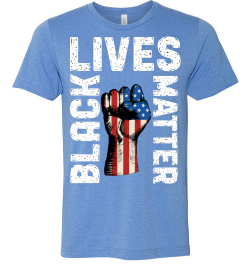 Black Lives Matter With US Flag Fist Men's T-Shirt