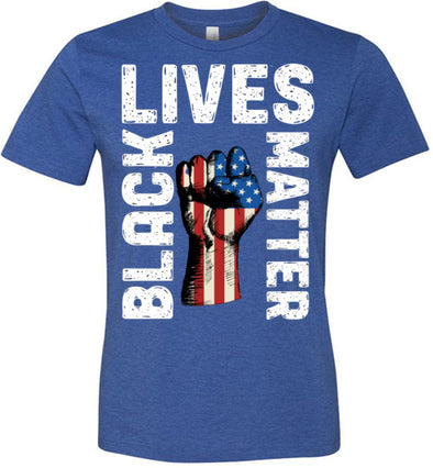Black Lives Matter With US Flag Fist Men's T-Shirt