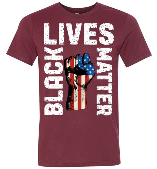 Black Lives Matter With US Flag Fist Men's T-Shirt