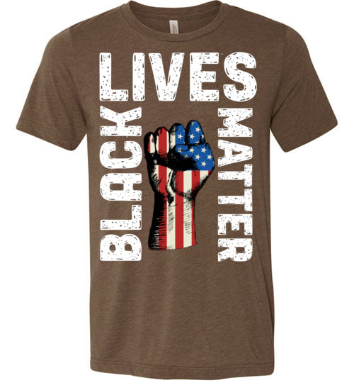 Black Lives Matter With US Flag Fist Men's T-Shirt