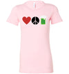 Love, Peace, & St. Patrick's Day Women's Slim Fit T-Shirt
