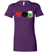 Love, Peace, & St. Patrick's Day Women's Slim Fit T-Shirt