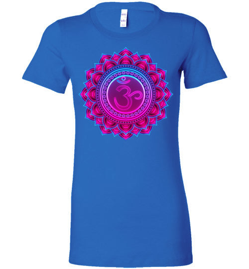 Om Fuschia Women's Slim Fit T-Shirt