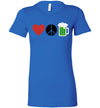 Love, Peace, & St. Patrick's Day Women's Slim Fit T-Shirt