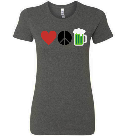 Love, Peace, & St. Patrick's Day Women's Slim Fit T-Shirt