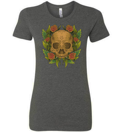 Skull & Roses Women's Slim Fit T-Shirt
