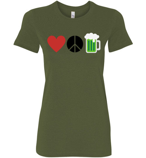 Love, Peace, & St. Patrick's Day Women's Slim Fit T-Shirt