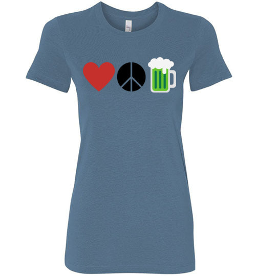 Love, Peace, & St. Patrick's Day Women's Slim Fit T-Shirt