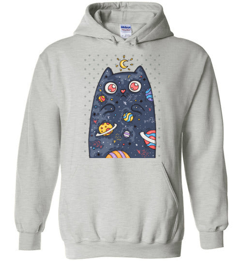 Moon Cat with Planets Adult & Youth Hoodie