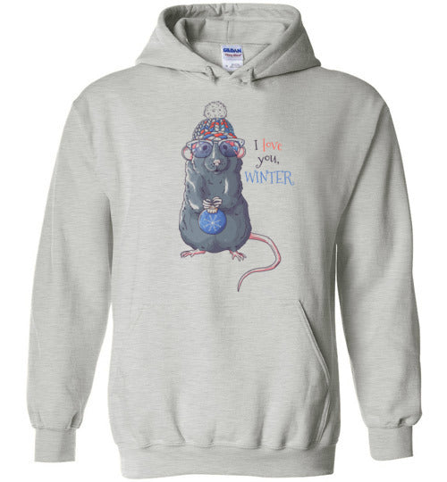 I Love You Winter Mouse Adult & Youth Hoodie