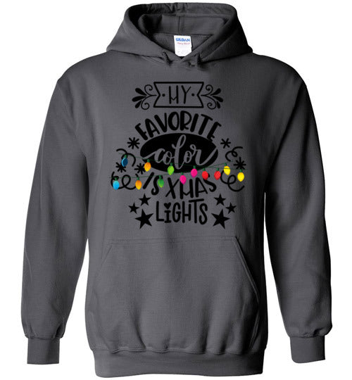 My Favorite Color is Christmas Lights Adult & Youth Hoodie