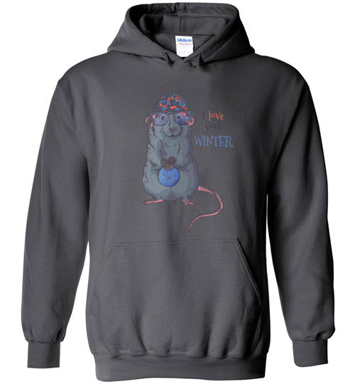 I Love You Winter Mouse Adult & Youth Hoodie