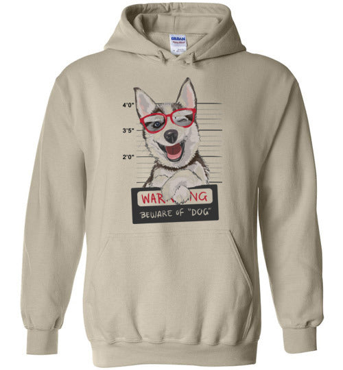 Warning: Beware of Dog the with Glasses Adult & Youth Hoodie