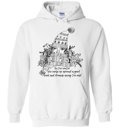 She Curls Up Around A Good Book Adult  & Youth Hoodie