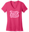 Fuck Cancer Women's V Neck T-Shirt