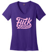 Fuck Cancer Women's V Neck T-Shirt