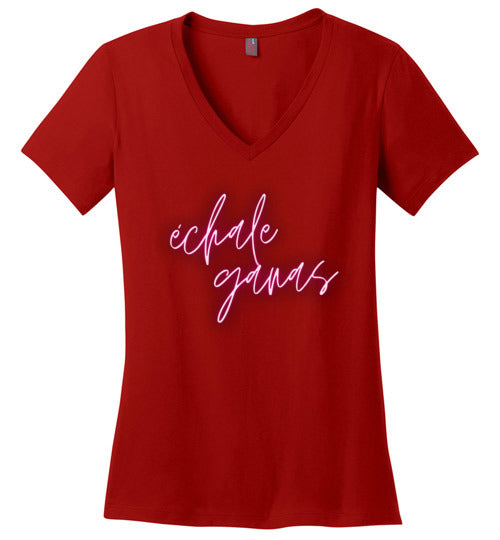 Echale Ganas Women's V-Neck T-Shirt