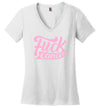 Fuck Cancer Women's V Neck T-Shirt