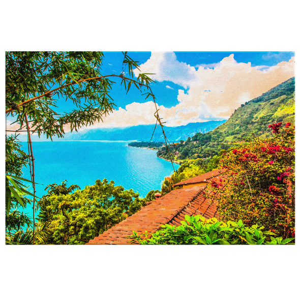 Pacific Bay in Guatemala Watercolor Style Canvas Wall Art