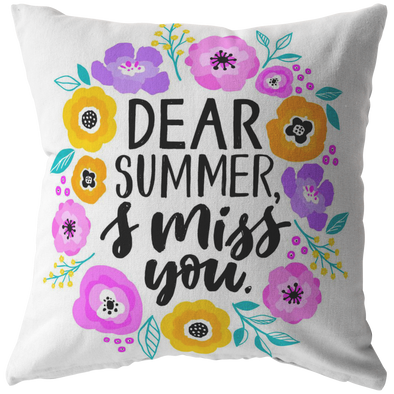 Dear Summer, I Miss You! Winter Throw Pillow