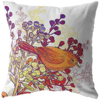 Magical Birds & Seeds Throw Pillow