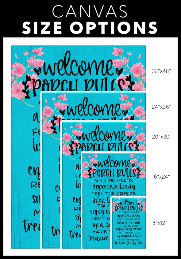 Porch Rules Canvas Wall Art