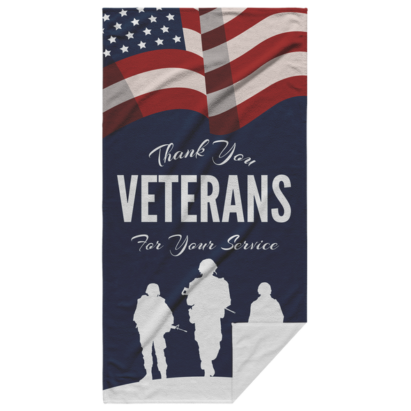 Thank You Veterans For Your Service Beach Towel