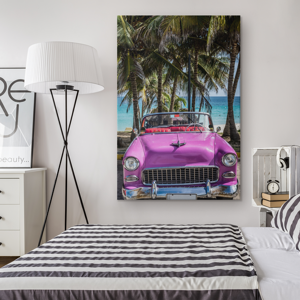 Pink Cadillac Varadero Cuba Canvas Wall Art
