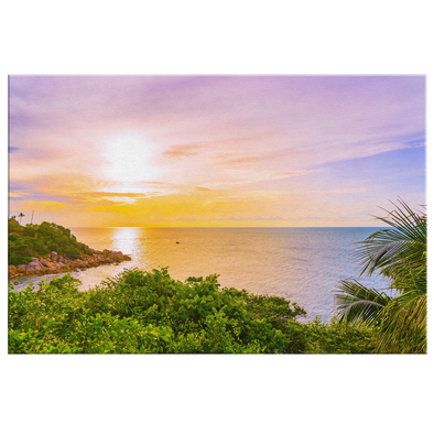 Lush Tropical Sunset Canvas Wall Art