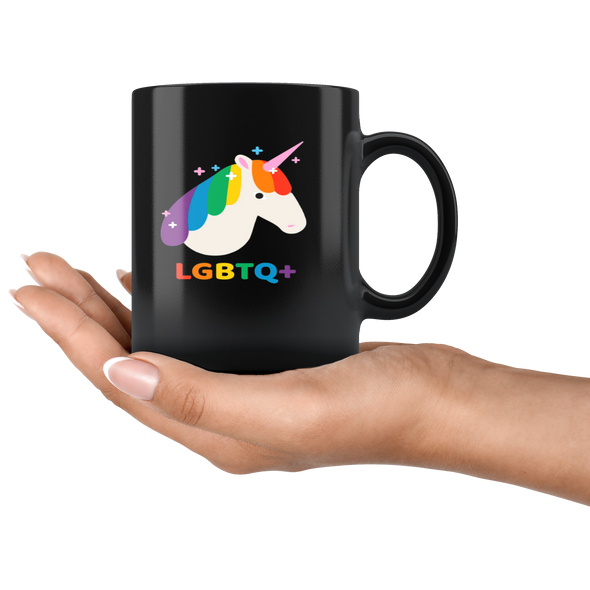 Pride Unicorn 11oz Black Mug