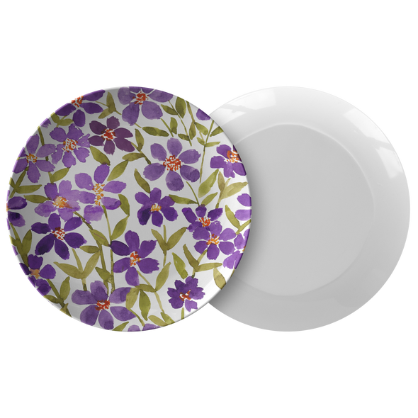 Purple Spring Flowers 10" Dinner Plate